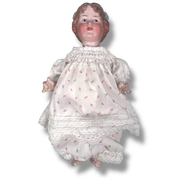 Antique Vintage Revalo DEP Bisque Socket Head Girl Character Doll Size 3 Bow - Picture 1 of 11